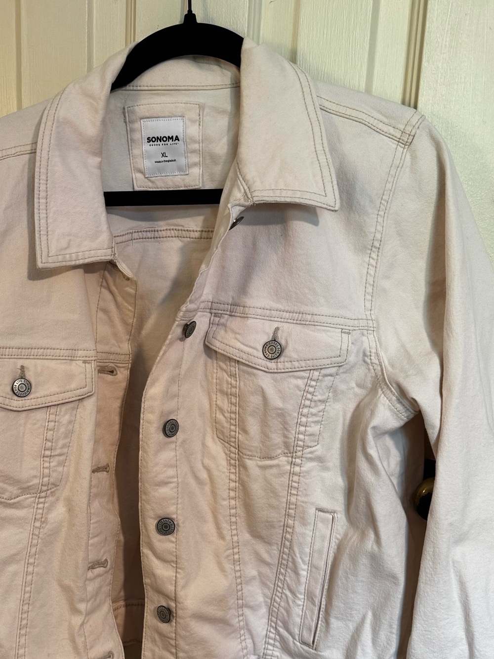 SONOMA Women's Cream Denim Jacket size XL